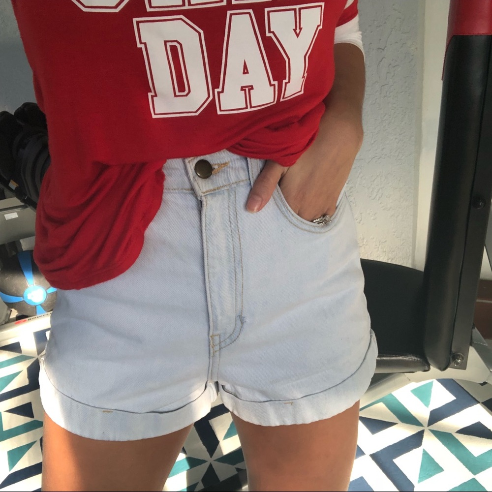 American Apparel High Waisted Denim Shorts